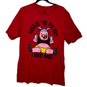 WWE Bray Wyatt Fiend Graphic T Shirt XL Red Mens Short Sleeve Huskus Pig Boy